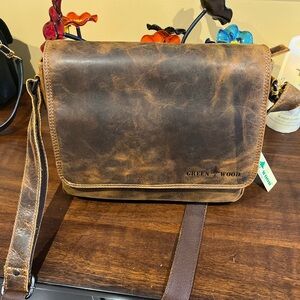 Greenwood Australia authentic leather messenger bag